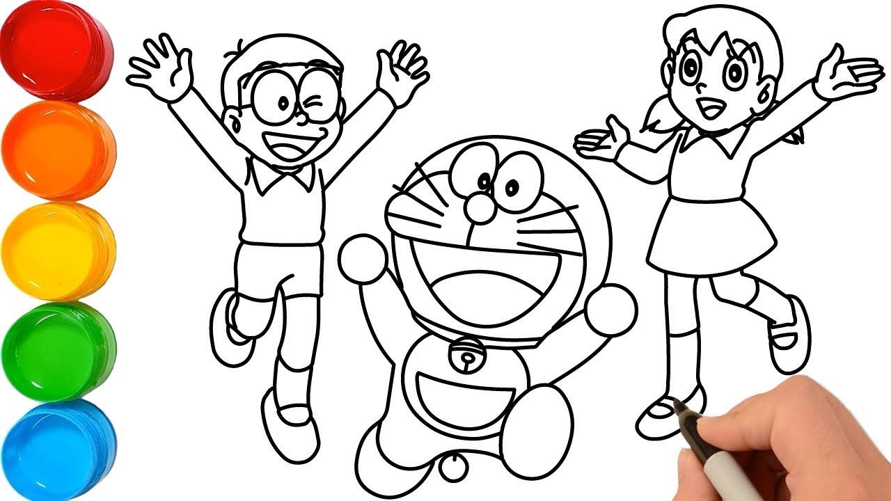 Bộ sưu tập tranh tô màu Nobita nhân vật hoạt hình 3