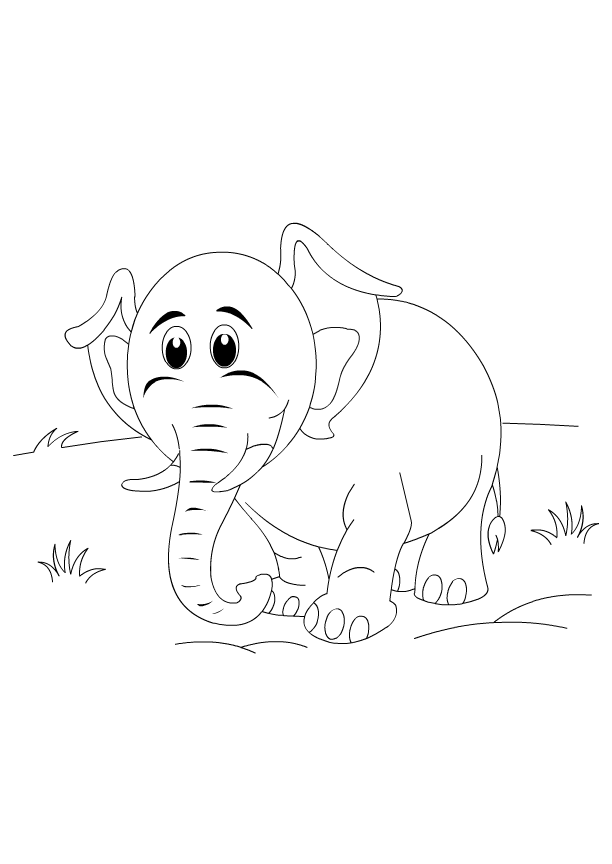 Bộ sưu tập tranh tô màu con voi hiền lành đáng yêu cho bé 12