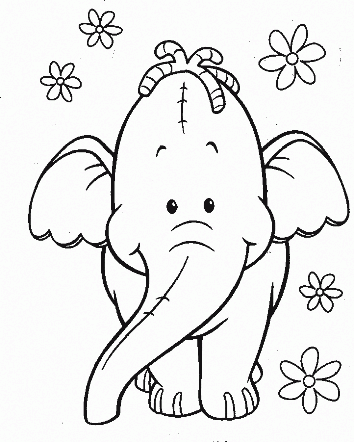 Bộ sưu tập tranh tô màu con voi hiền lành đáng yêu cho bé 13