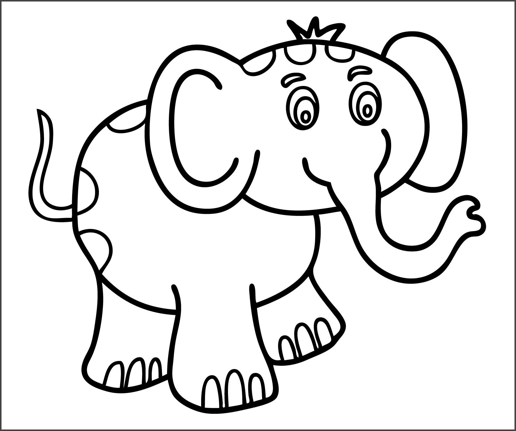 Bộ sưu tập tranh tô màu con voi hiền lành đáng yêu cho bé 7
