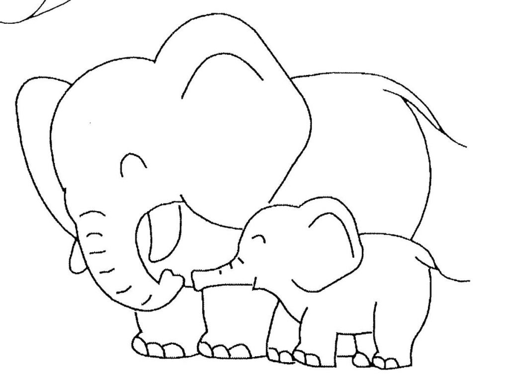 Bộ sưu tập tranh tô màu con voi hiền lành đáng yêu cho bé 1